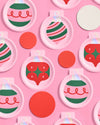 24 colorful Christmas ornament paper plates
