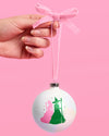 Pink Goes Good w. Green Ornament - iridescent ornament - B.You Boutique & Boji Balloon Bar