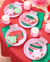 24 colorful Christmas ornament paper plates