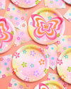 24 colorful butterfly paper plates