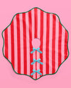 Candy Cane Tree Skirt - pink and red striped tree skirt
