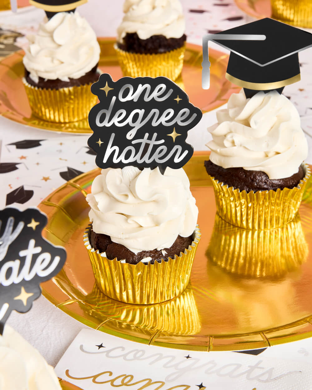 Graduation Toppers - 24 cupcake toppers - B.You Boutique & Boji Balloon Bar