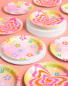 24 colorful butterfly paper plates