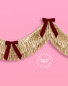 Golden Bow Fringe - layered fringe + velvet bows - B.You Boutique & Boji Balloon Bar