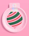 24 colorful Christmas ornament paper plates