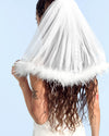 The Feather Veil - premium tulle w. feathered trim