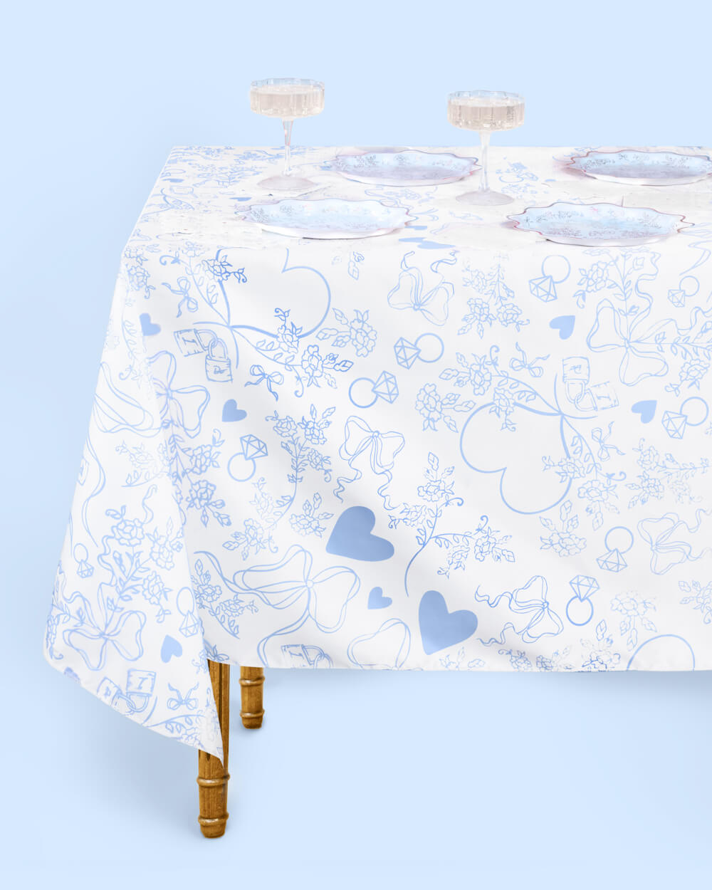Something Blue Tablecloth - washable tablecloth - B.You Boutique & Boji Balloon Bar