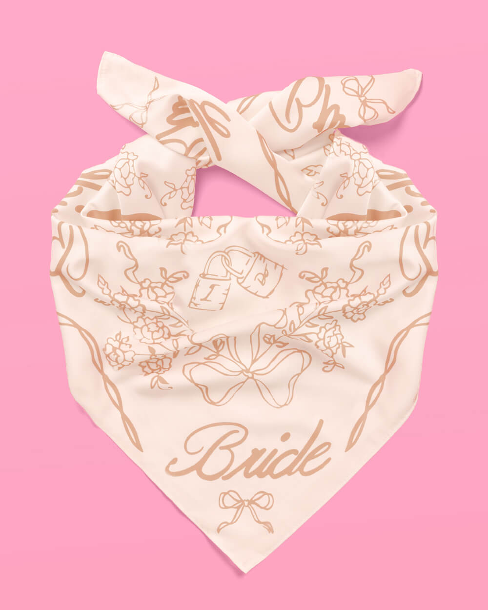Beige Bride Headscarf - white silk bride head scarf - B.You Boutique & Boji Balloon Bar