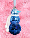 Disco Snowman Ornament - blue disco ornament