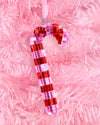 Disco Candy Cane Ornament - disco tiled ornament