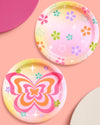 24 colorful butterfly paper plates
