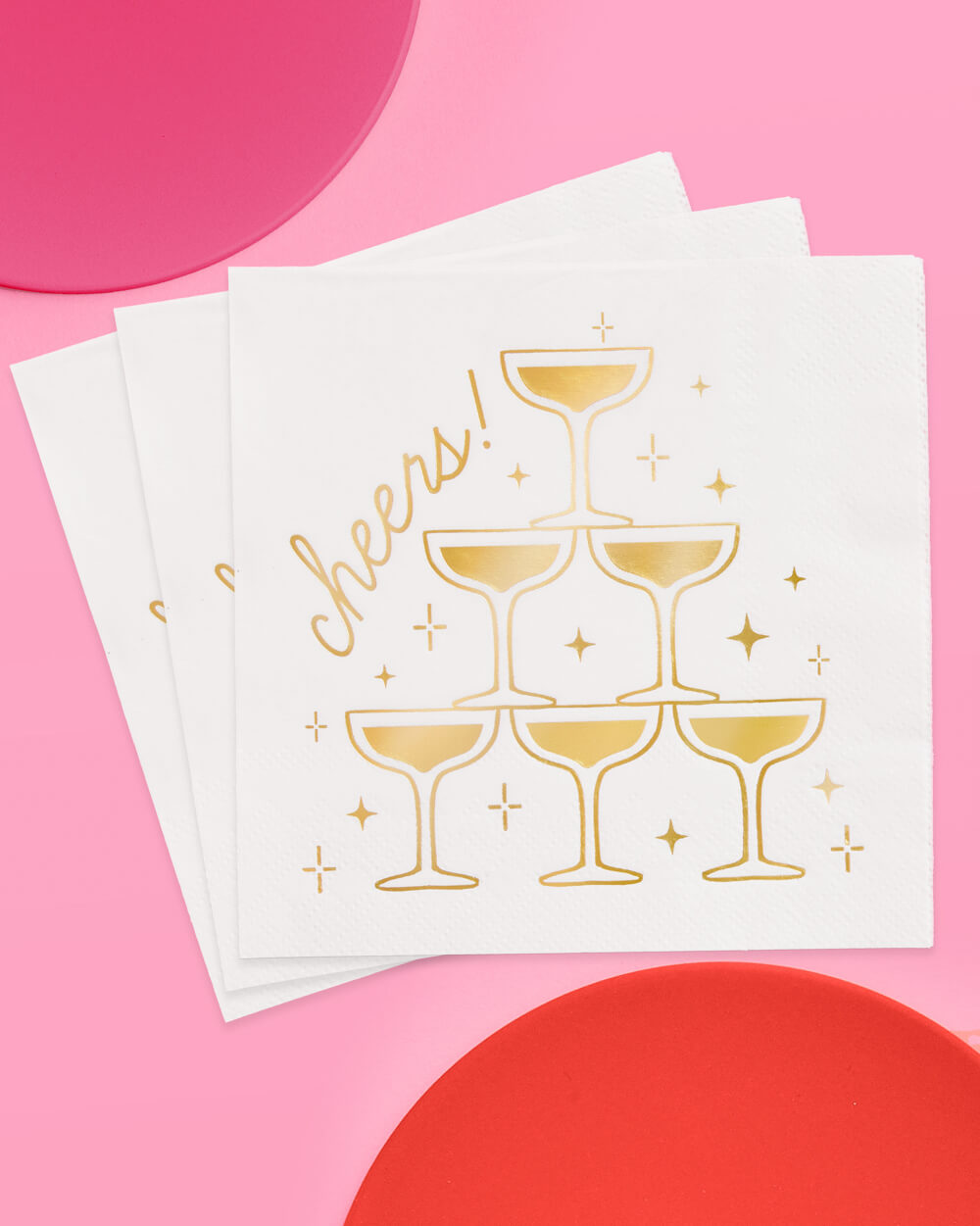 Gold Cheers Napkins - 50 foil napkins - B.You Boutique & Boji Balloon Bar
