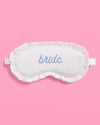 Something Blue Sleep Mask - embroidered white satin