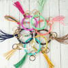 Disc Bangle Key Ring with Sueded Tassel
