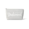 Grey Bridesmaid Makeup Bag in Faux Leather