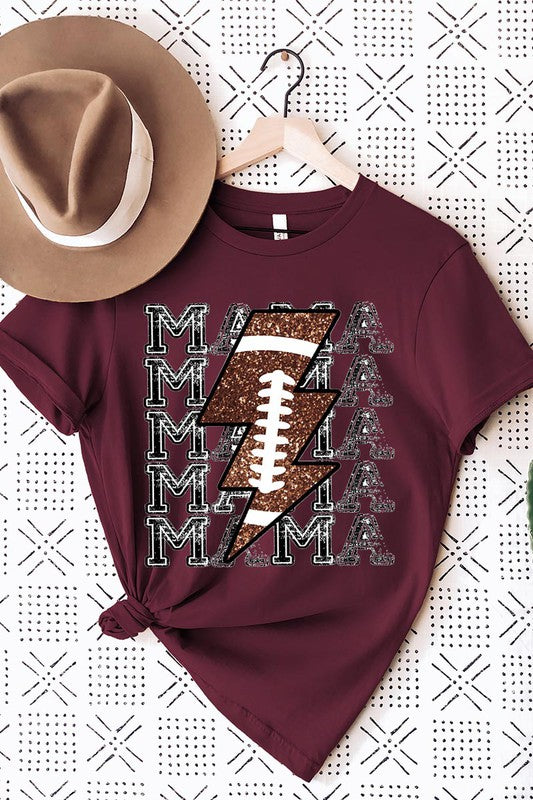 Glitter Football Shirt, Football Bonus Mom T-Shirt