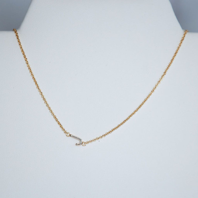 Mini Sideways Letter Necklace: Gold Dipped