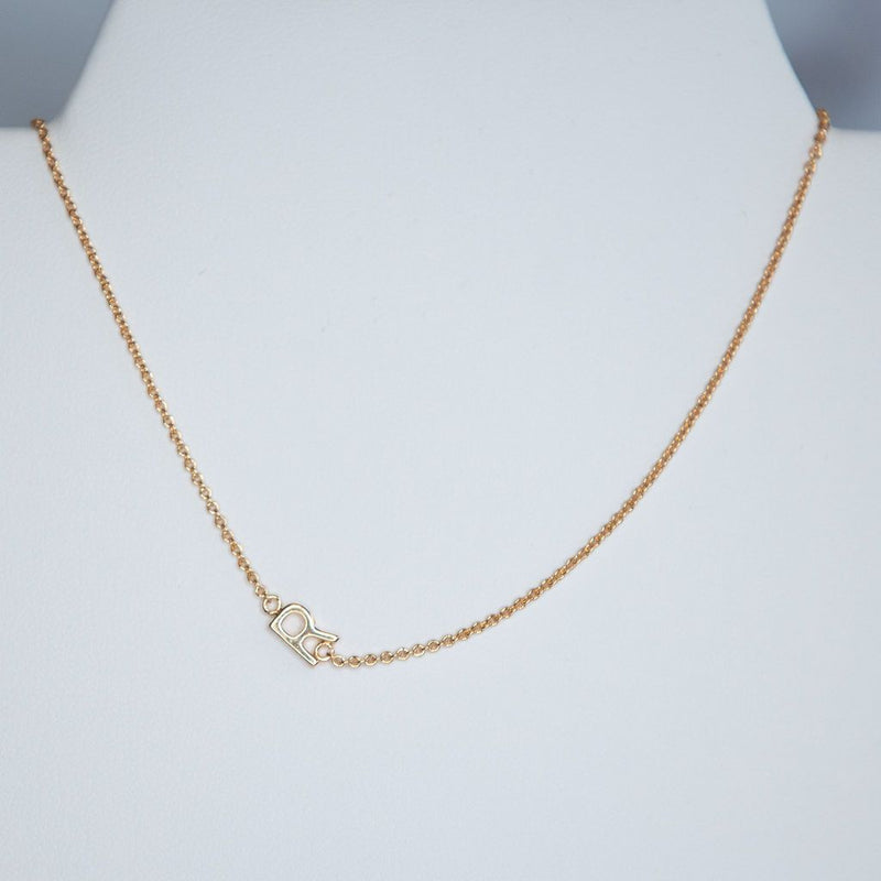 Mini Sideways Letter Necklace: Gold Dipped