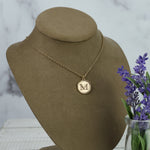 Medallion Letter Necklaces in Antiqued Gold