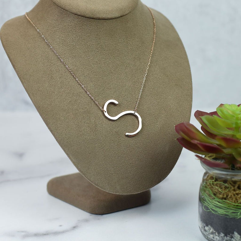 Large Letter / Initial Necklace Rose Gold