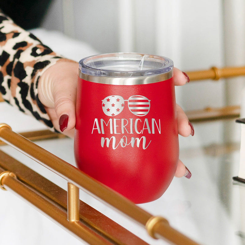 American Mom Red 12oz Insulated Tumbler
