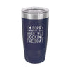 Docking the Boat Navy 20oz Insulated Tumbler
