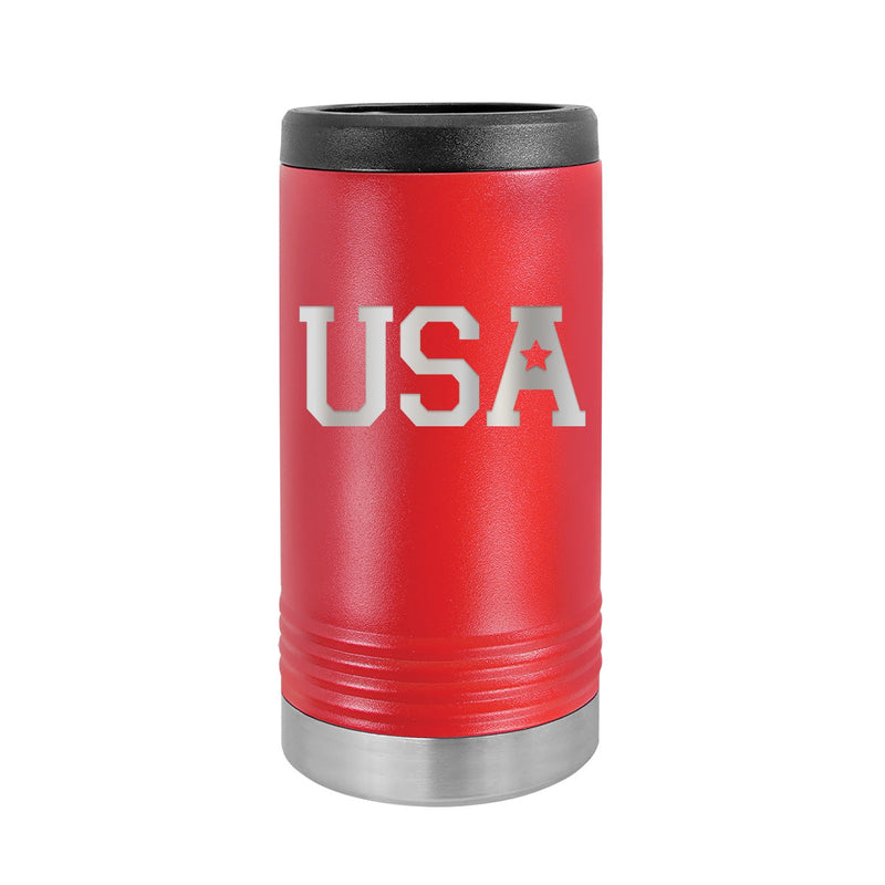 USA Red Slim Can Beverage Holder